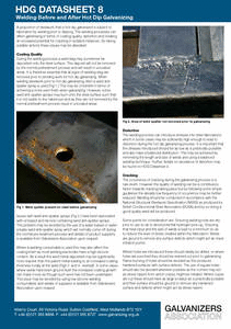 HDG Datasheet 8 - Welding Before and After Hot Dip Galvanizing