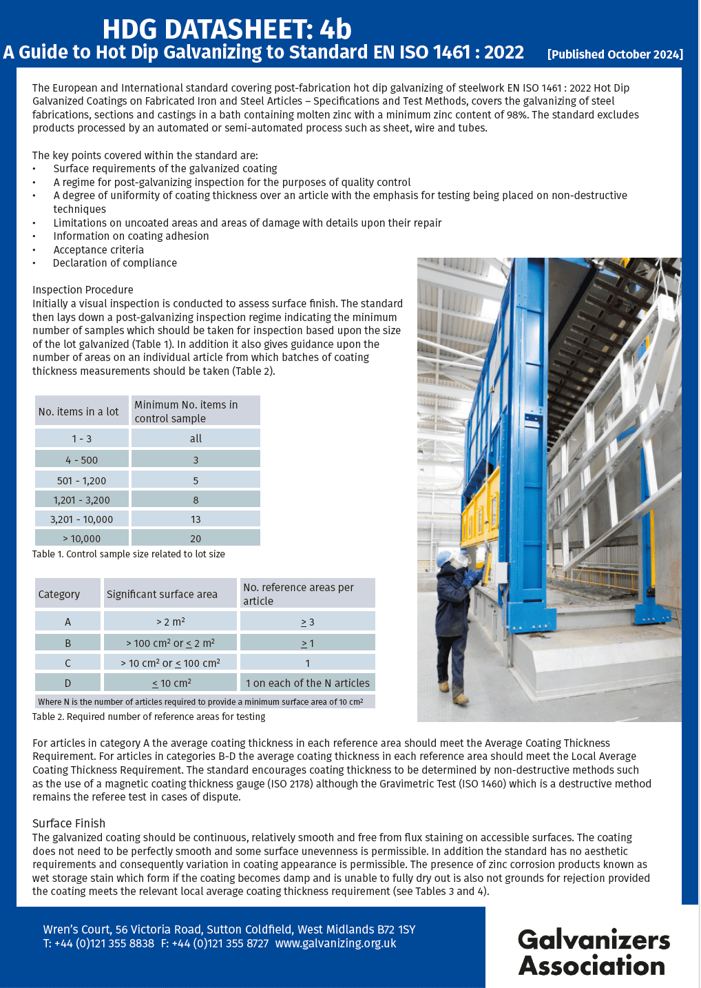 EN ISO 1461 Datasheet | Main Galvanizing Standard Datasheet